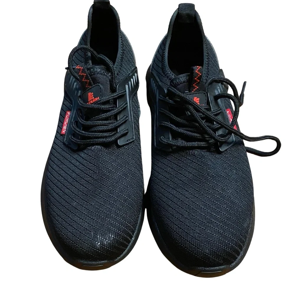 Furian Black Knit Steel Toe Sneakers Lace-Up EU 38 - Picture 1 of 9